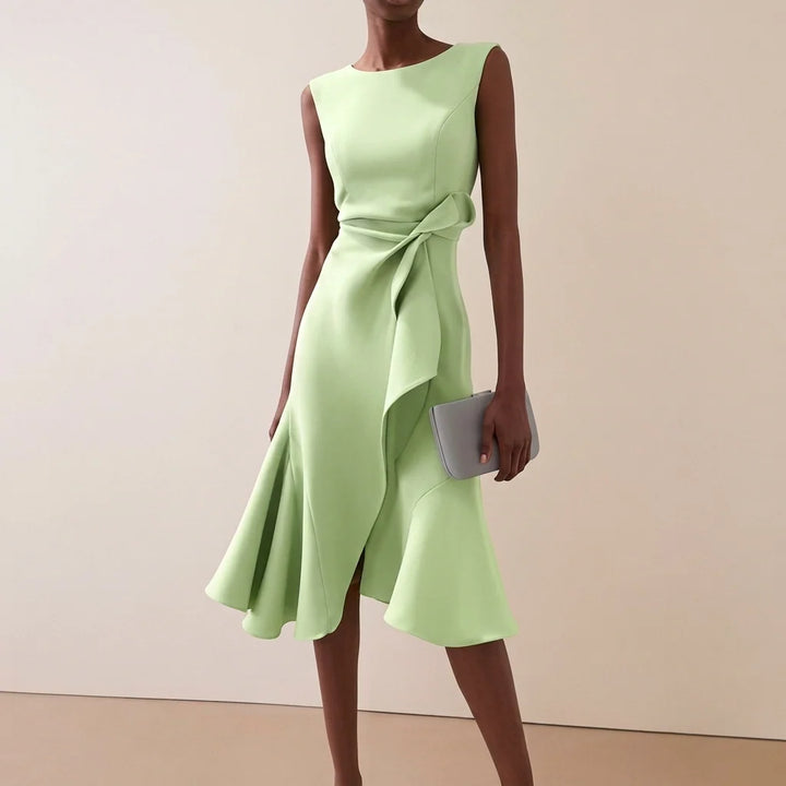 Beatrice | Damen Drapiertes Asymmetrisches Midikleid 2