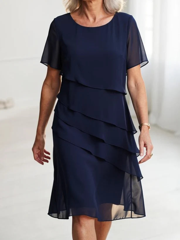 Belinda | Party Dress with Tiered Layers and Flutter Sleeves 0