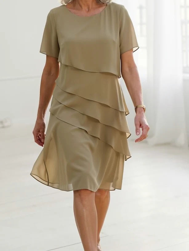Belinda | Party Dress with Tiered Layers and Flutter Sleeves 4