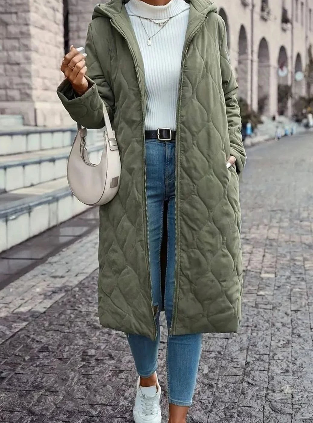 Charlotte | Women's Winter Jacket Quilted Hooded Jacket with Zipper 0