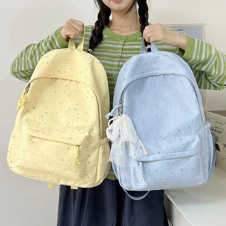 Elegant Backpack with Glittering Stars and Practical Compartments 4