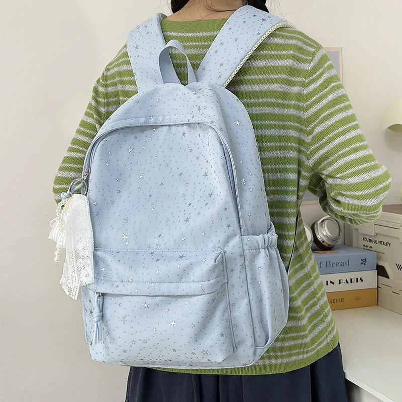 Elegant Backpack with Glittering Stars and Practical Compartments 5