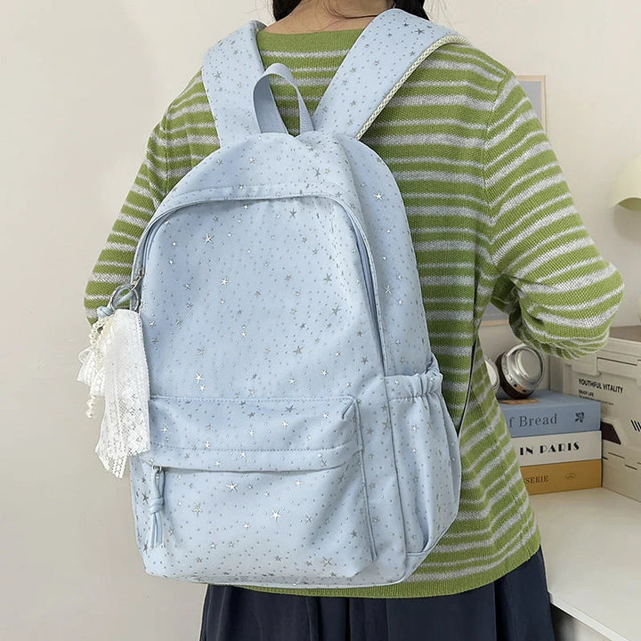 Elegant Backpack with Glittering Stars and Practical Compartments 5