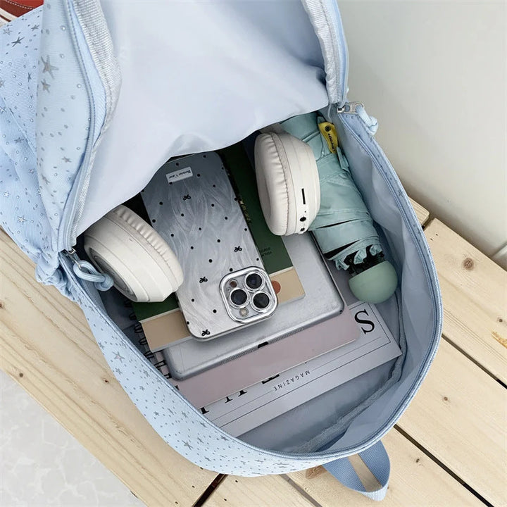 Elegant Backpack with Glittering Stars and Practical Compartments 7