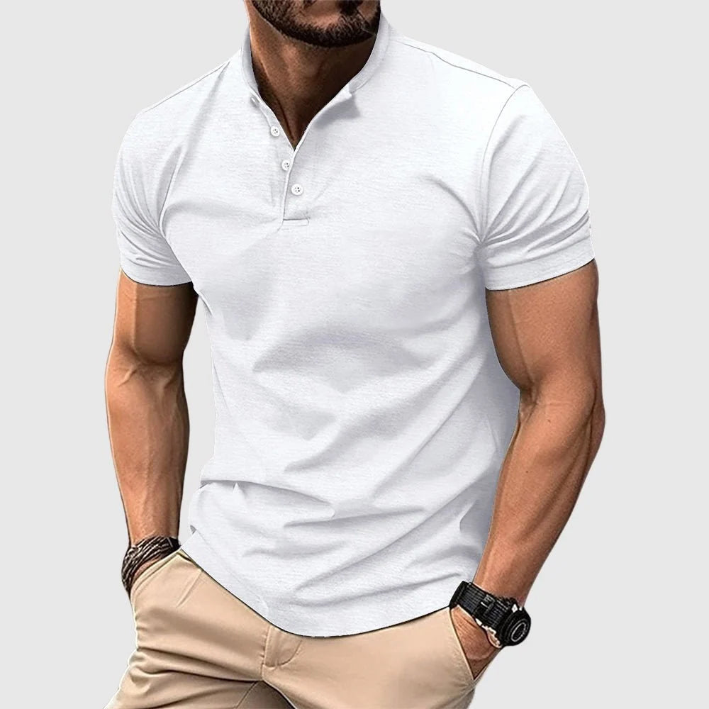 Emmett | Slim Fit Polo Shirt with Band Collar 1