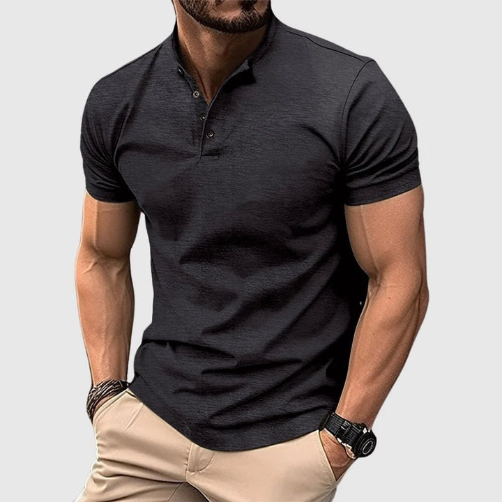 Emmett | Slim Fit Polo Shirt with Band Collar 3