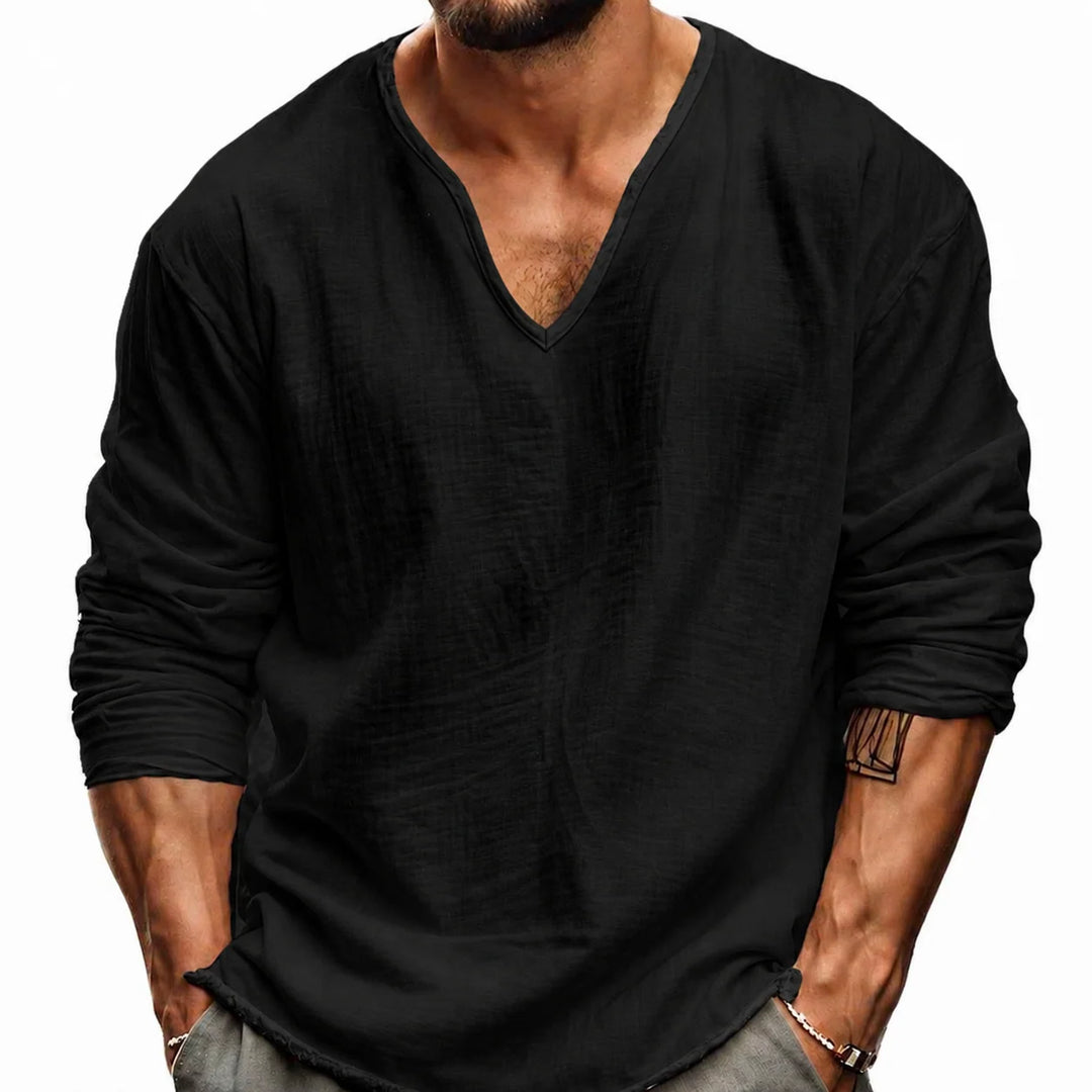 Fenwick | V Neck T-Shirt with Long Sleeves 1