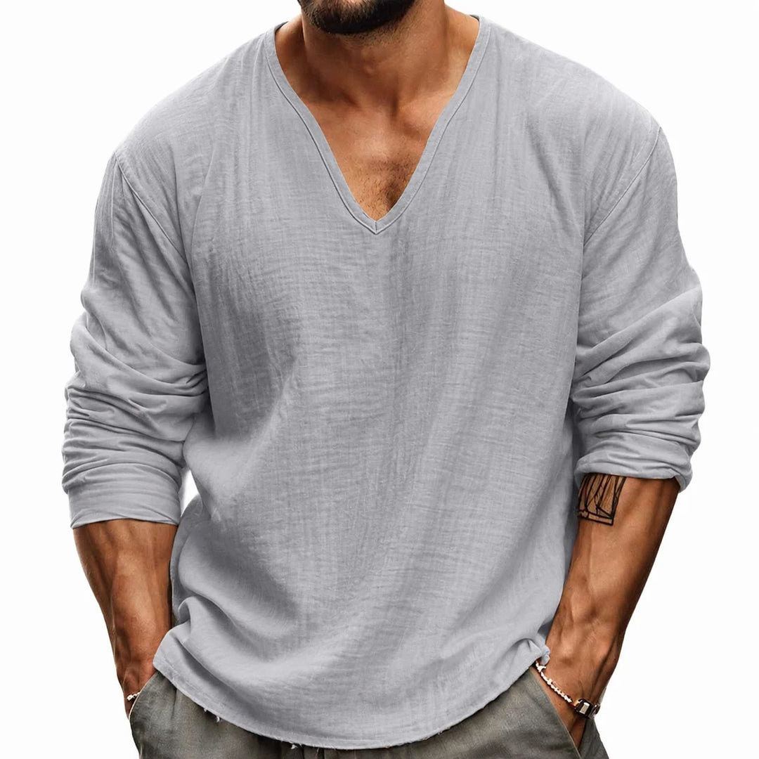 Fenwick | V Neck T-Shirt with Long Sleeves 2