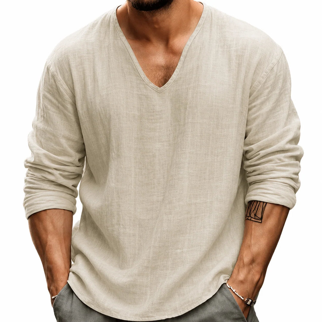 Fenwick | V Neck T-Shirt with Long Sleeves 3