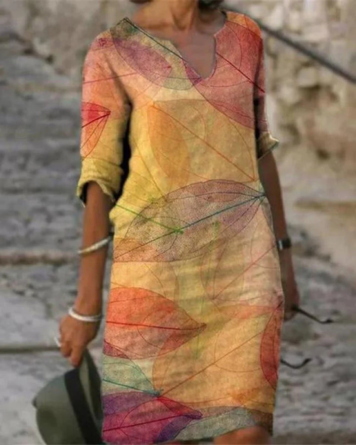 Frida | Floral Dress with Notch Neck 10