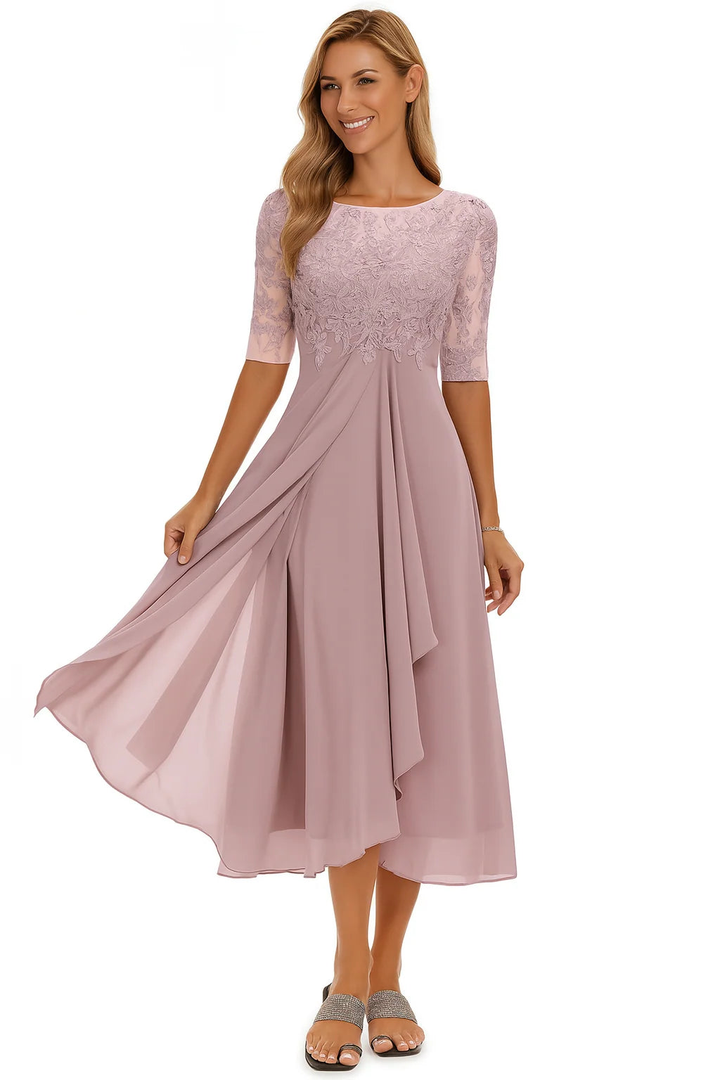 Greta | Damen Herbst A Linie Midi Kleid 1