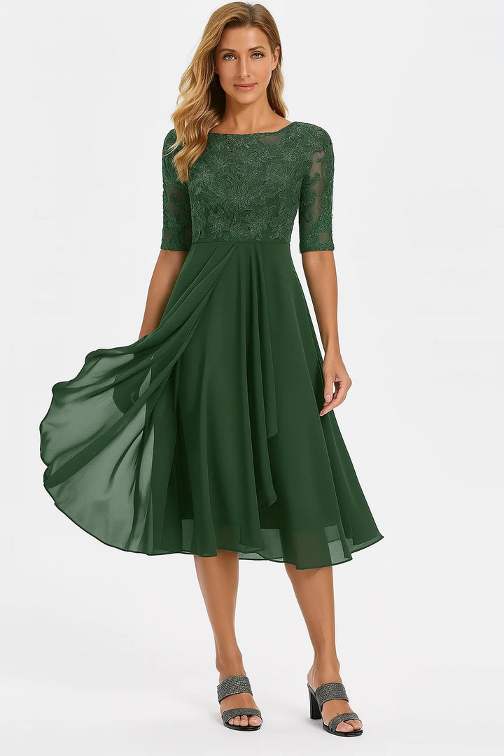 Greta | Damen Herbst A Linie Midi Kleid 2