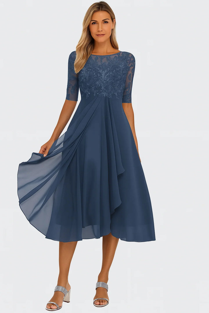 Greta | Damen Herbst A Linie Midi Kleid 3