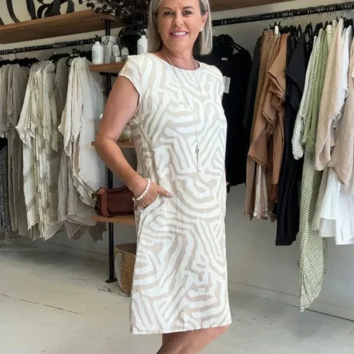 Hallie | Boho Print Summer Dress with Round Neck 2