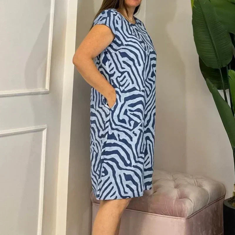 Hallie | Boho Print Summer Dress with Round Neck 4