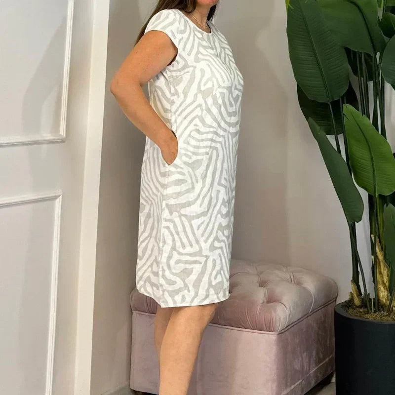 Hallie | Boho Print Summer Dress with Round Neck 6