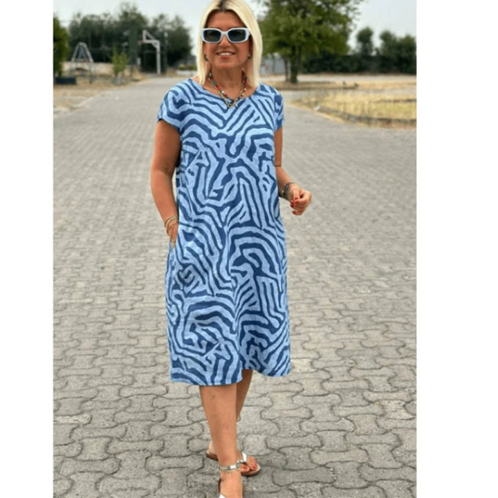 Hallie | Boho Print Summer Dress with Round Neck 8