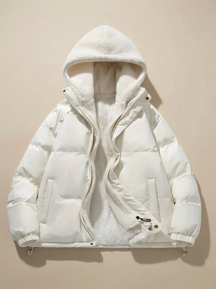 Hannah | Damen Daunenjacke mit Kapuze Sherpa-Fleece-Futter Winterjacke 10