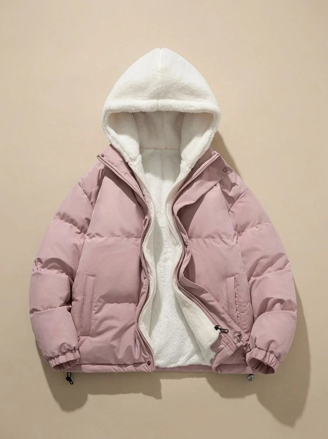 Hannah | Damen Daunenjacke mit Kapuze Sherpa-Fleece-Futter Winterjacke 5