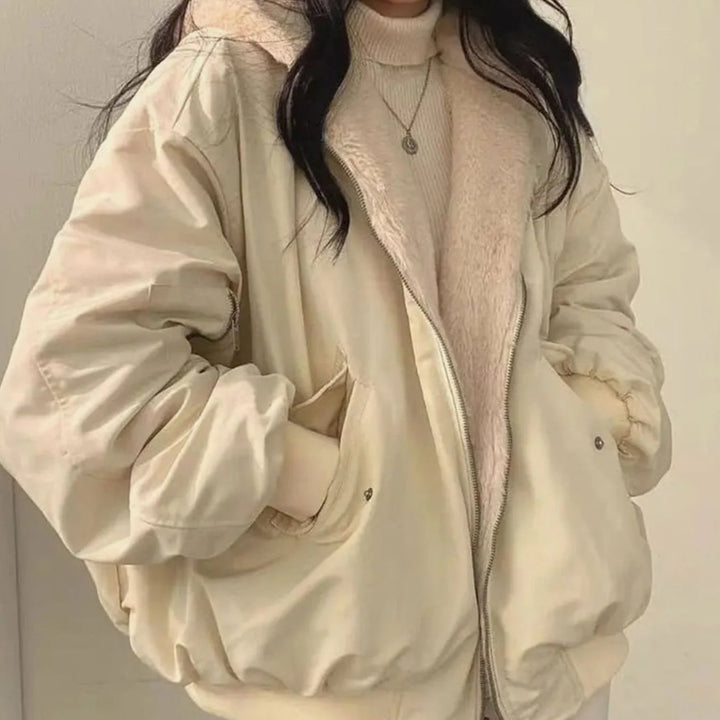 Hannah | Women's Winter Jacket Warm Double Layered Teddy Fleece Lining Oversized 0