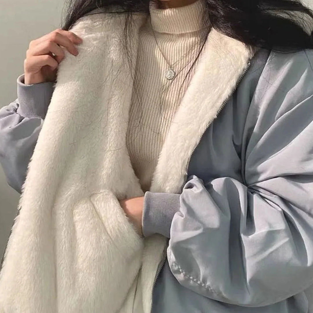 Hannah | Women's Winter Jacket Warm Double Layered Teddy Fleece Lining Oversized 2