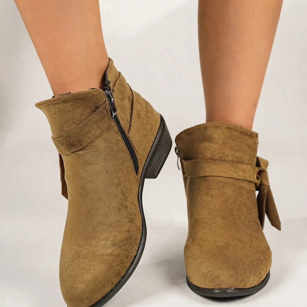 Katharina | Women's ankle boots with block heel, bow, pointed toe 0