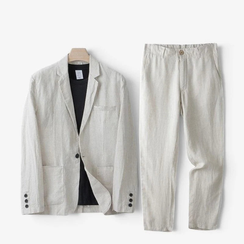 Linen Set | Blazer & Wide-Leg Trousers Two-Piece 0