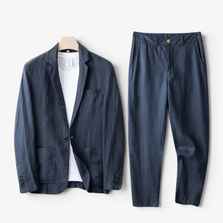 Linen Set | Blazer & Wide-Leg Trousers Two-Piece 1