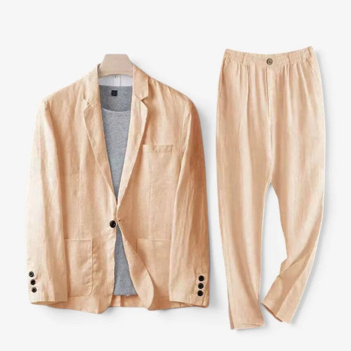 Linen Set | Blazer & Wide-Leg Trousers Two-Piece 3