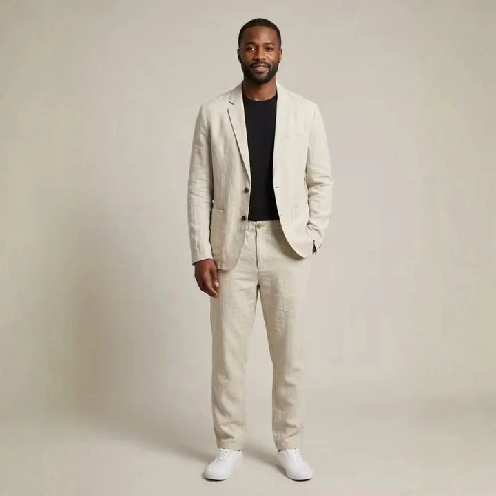 Linen Set | Blazer & Wide-Leg Trousers Two-Piece 6