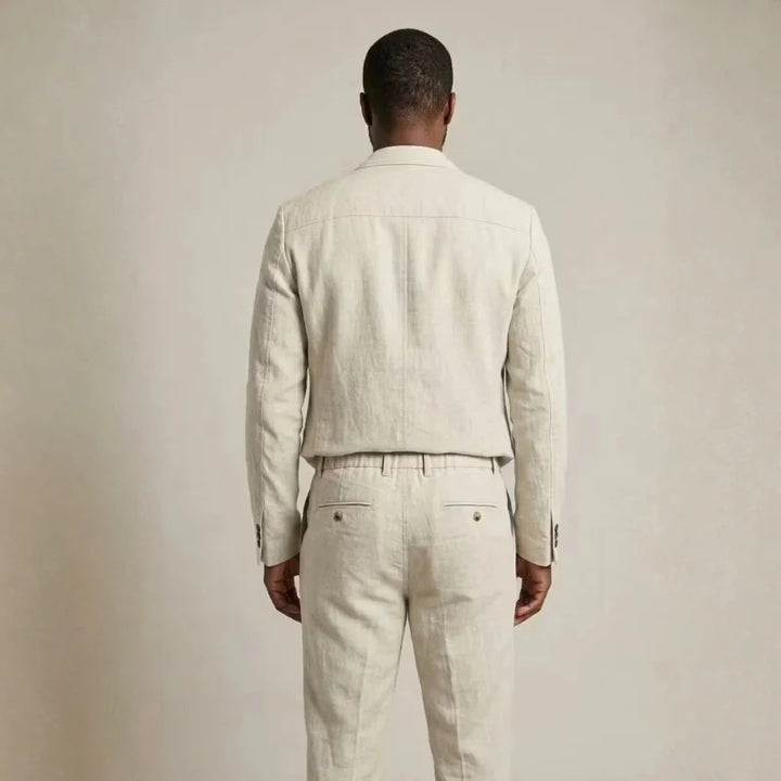 Linen Set | Blazer & Wide-Leg Trousers Two-Piece 7