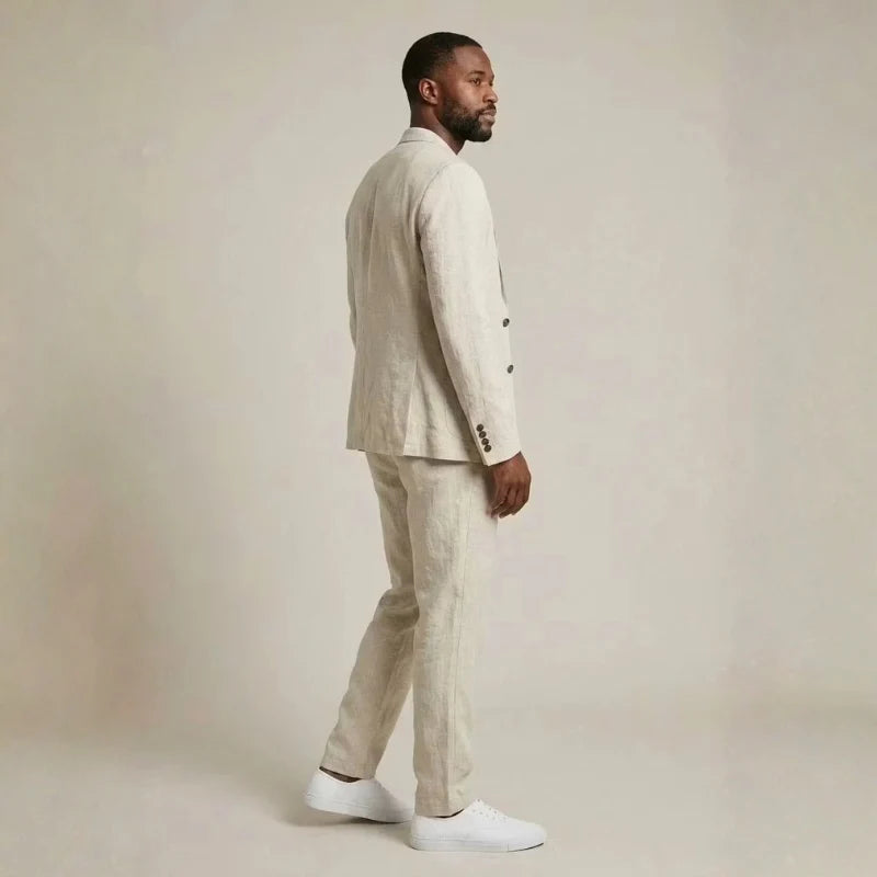 Linen Set | Blazer & Wide-Leg Trousers Two-Piece 8