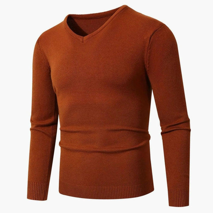 Lukas | Men's Slim-Fit Fine Knit Sweater V-Neck Ribbed Cuffs 6