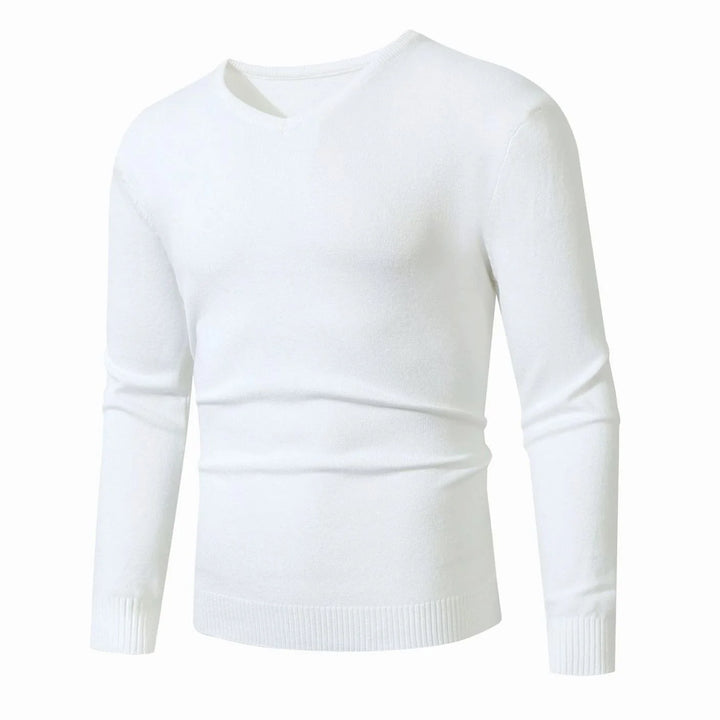 Lukas | Men's Slim-Fit Fine Knit Sweater V-Neck Ribbed Cuffs 8