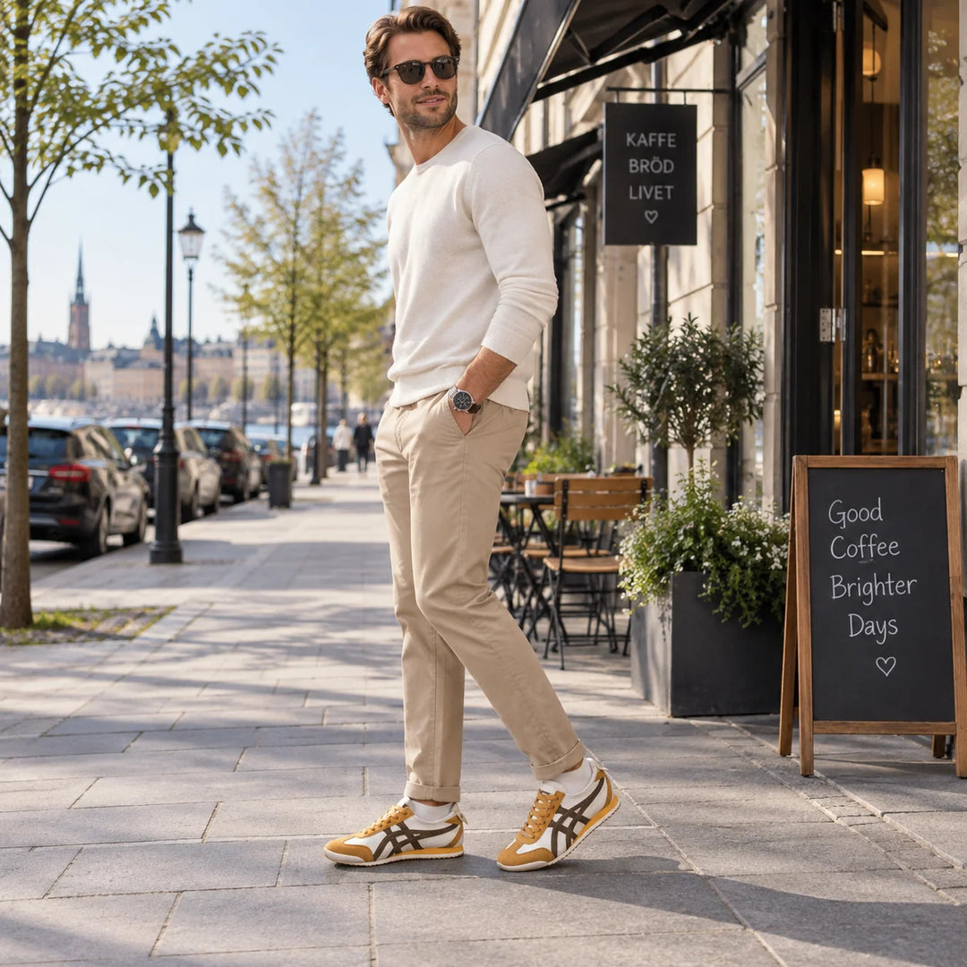 Men's Retro Sneakers | Low-Top Suede-Accent Runners 1