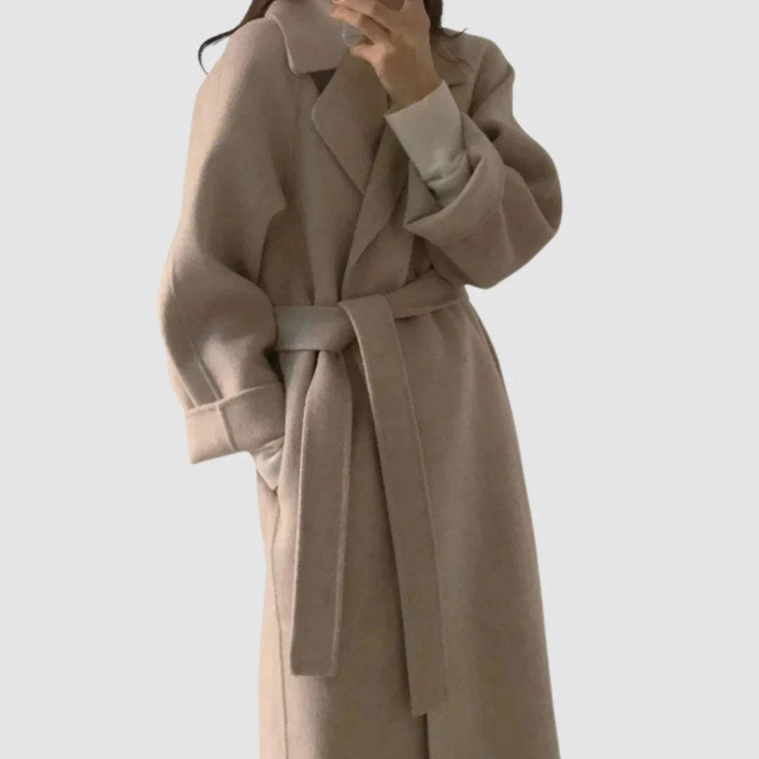 Mia | Women's coat, women's wool blend, tailored winter coat with tie belt 1