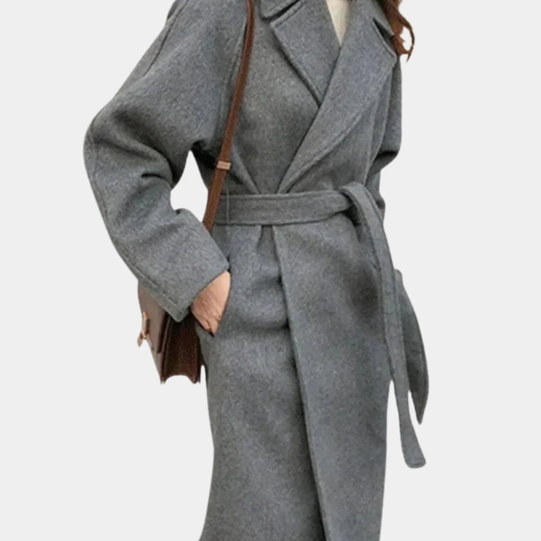 Mia | Women's coat, women's wool blend, tailored winter coat with tie belt 5