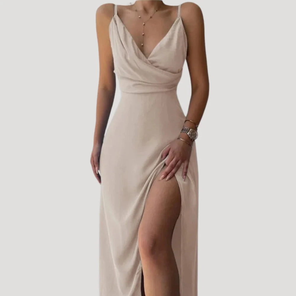 Nadine | Damen Maxi Kleid mit Schlitz für Hochzeitsgäste 1