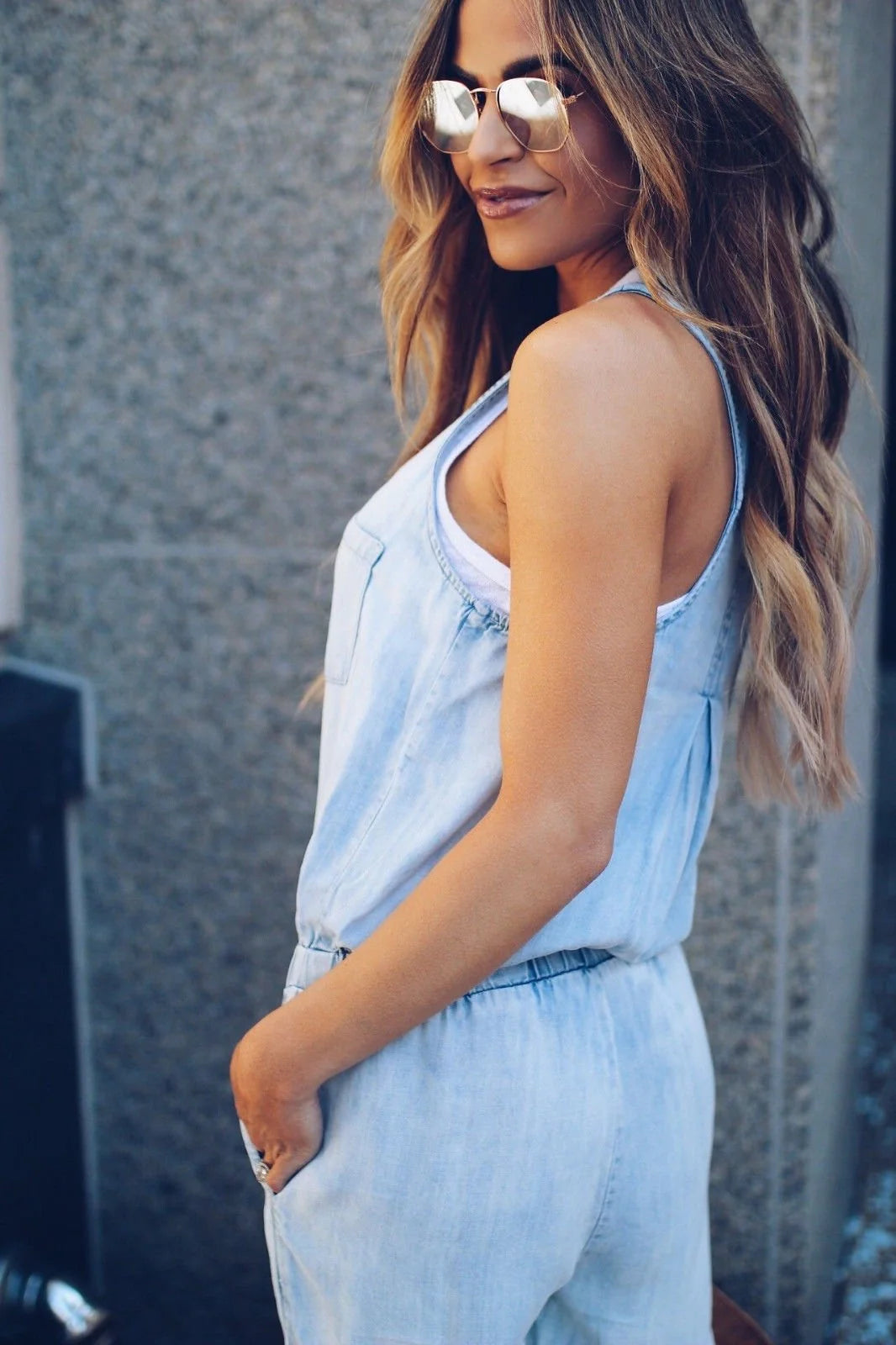 Nora | Women's Sleeveless Denim Jumpsuit 2