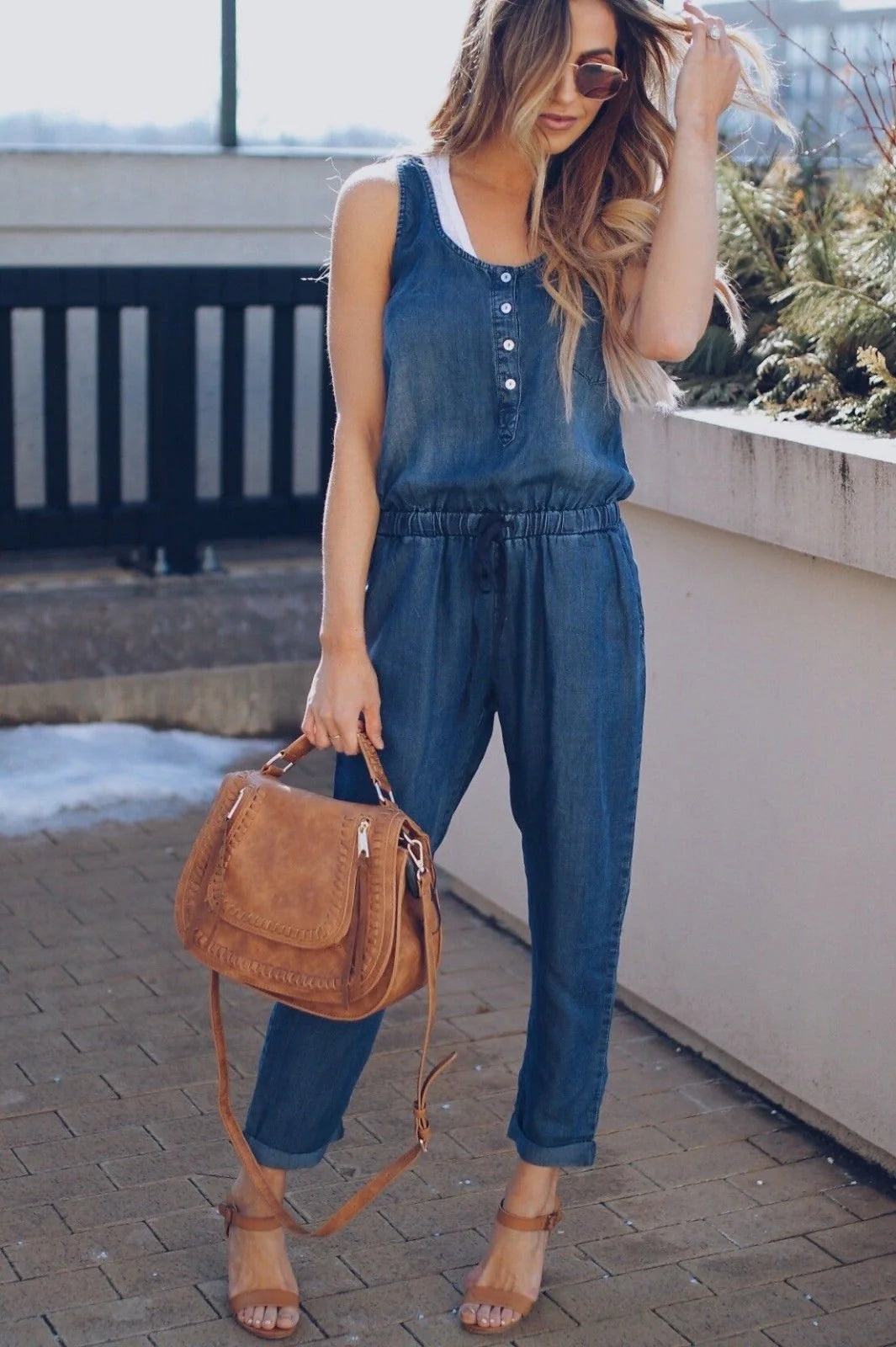 Nora | Women's Sleeveless Denim Jumpsuit 3