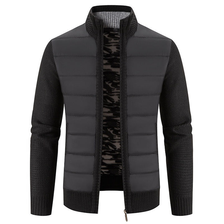 Men's Puffer Jacket with Fleece Sleeves & Tailored Fit