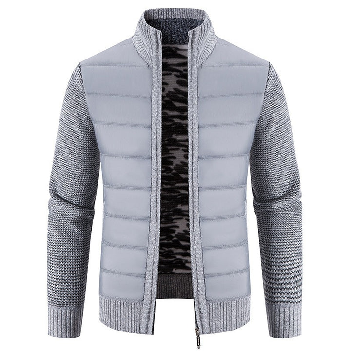 Men's Puffer Jacket with Fleece Sleeves & Tailored Fit