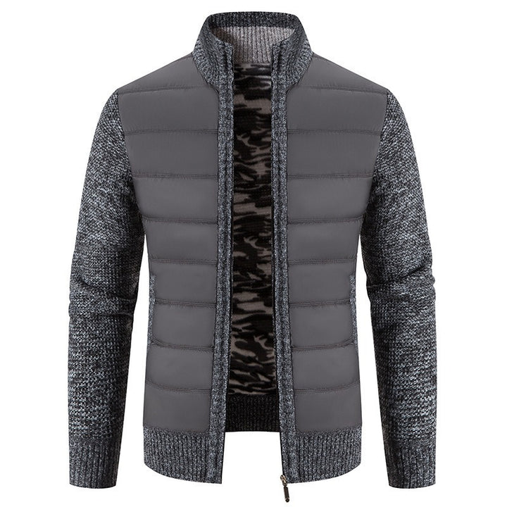 Men's Puffer Jacket with Fleece Sleeves & Tailored Fit