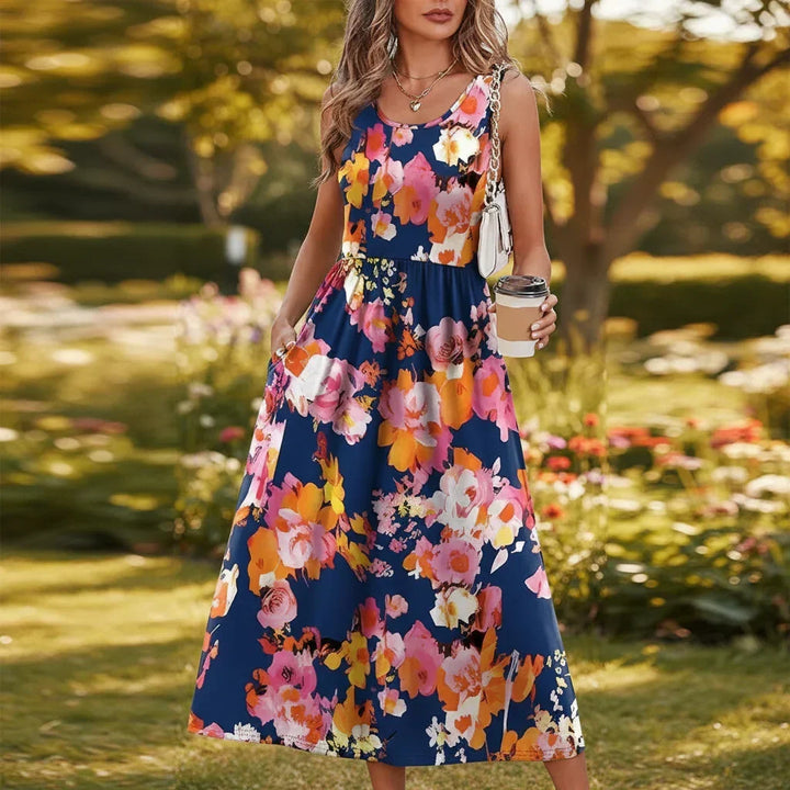 Women's Dress | Boho Print Sleeveless Maxi Dress 10