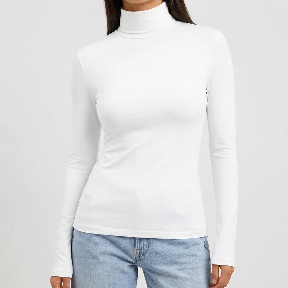 Women's Fitted Long-Sleeve Turtleneck Top 1