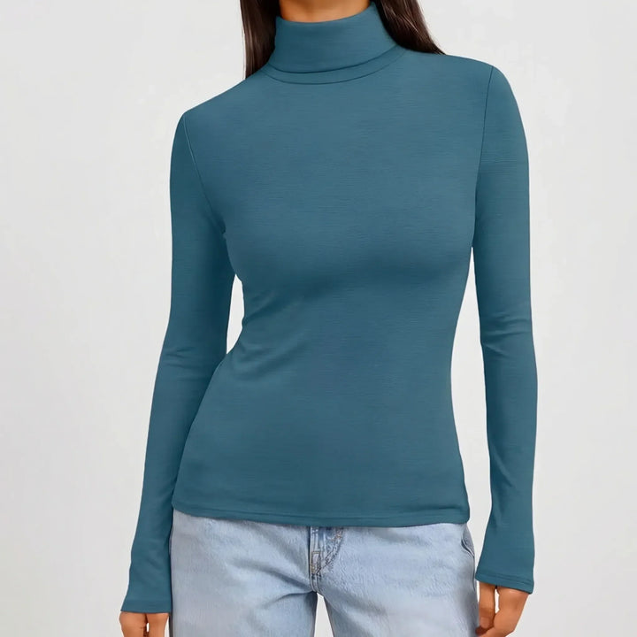 Women's Fitted Long-Sleeve Turtleneck Top 3