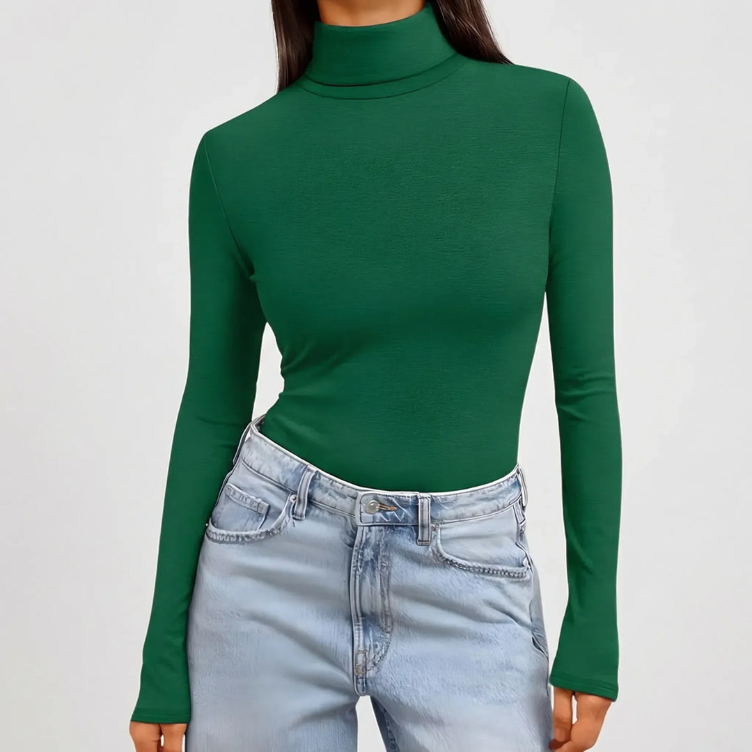 Women's Fitted Long-Sleeve Turtleneck Top 4