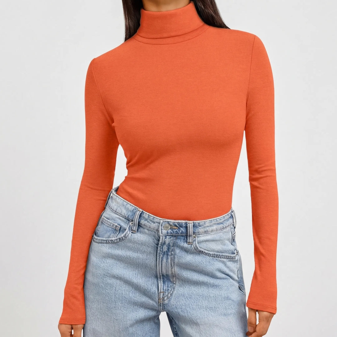 Women's Fitted Long-Sleeve Turtleneck Top 6