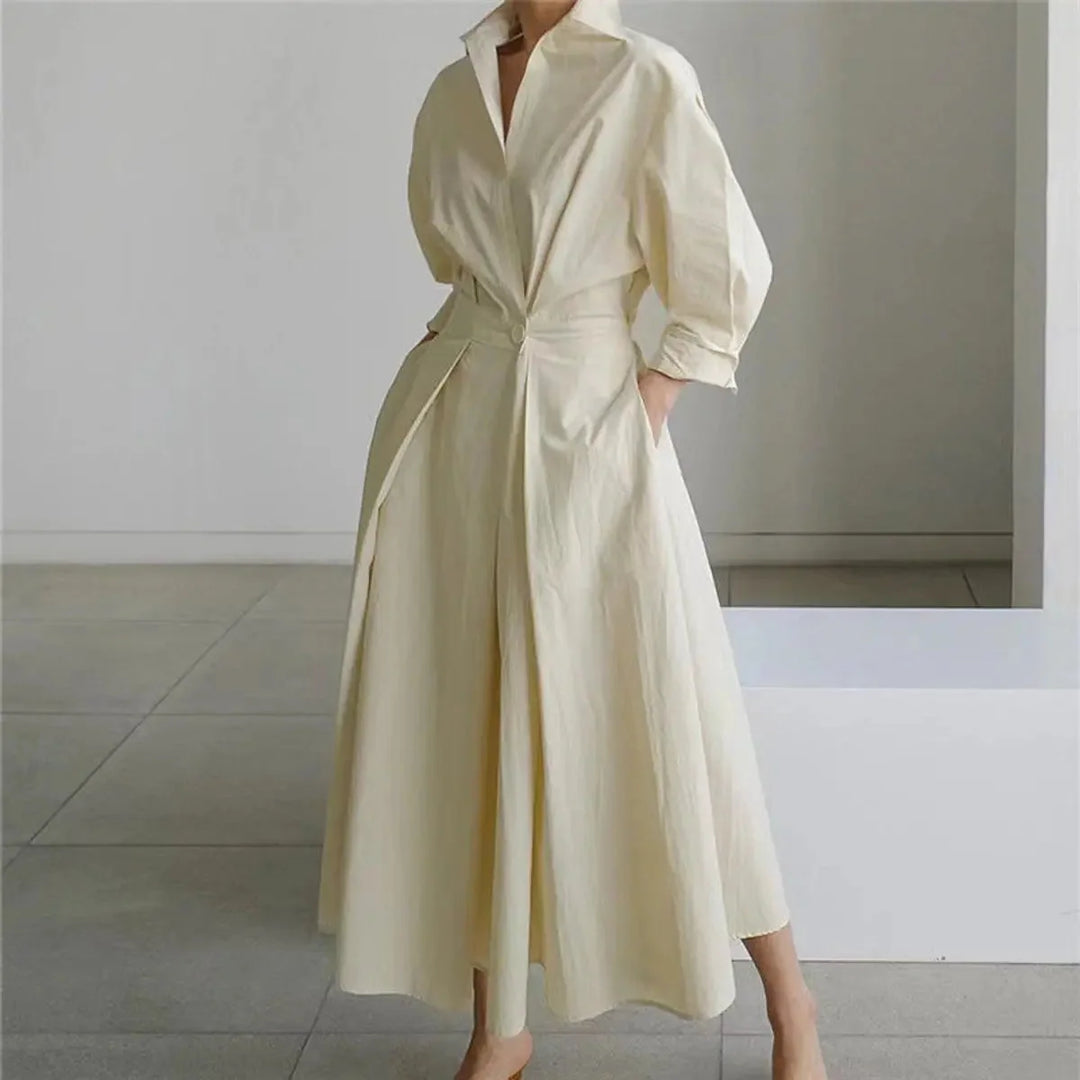 Women's Newspaper Print Collared Wrap Maxi Dress 2