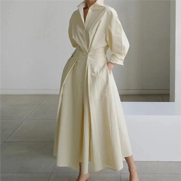 Women's Newspaper Print Collared Wrap Maxi Dress 2